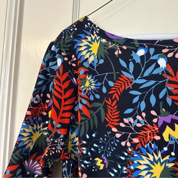 LulaRoe Dress Nicole Dark Floral Multicolor Fit & Flare 3/4 Sleeve Size XL - Picture 10 of 13